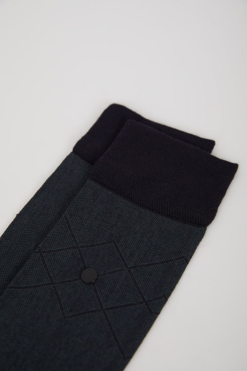 رجال كحلي جوارب بامبو رجالي بدون خياطة - قطعتين