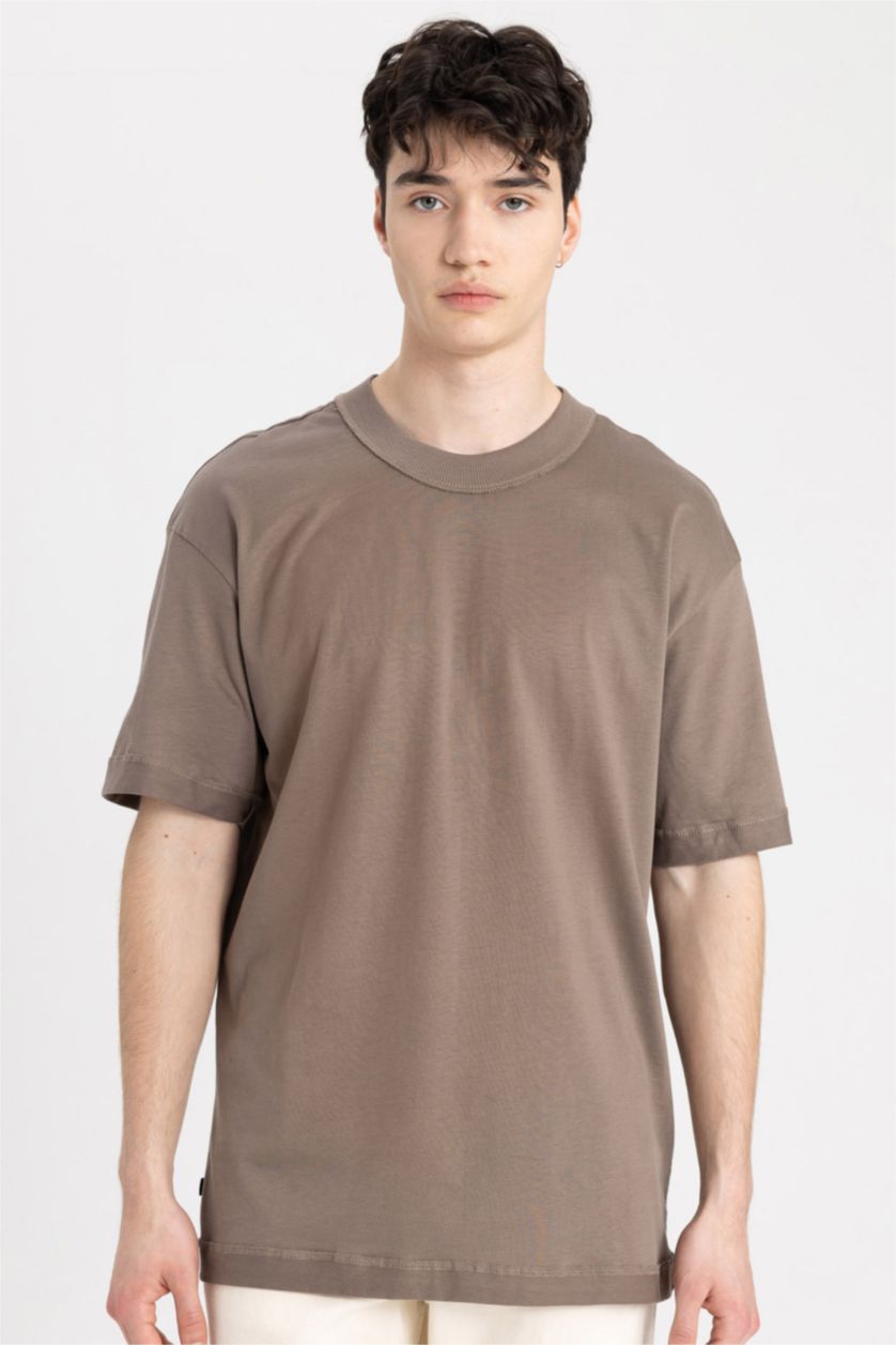 MAN Light Brown Boxy Fit Short Sleeve T-Shirt