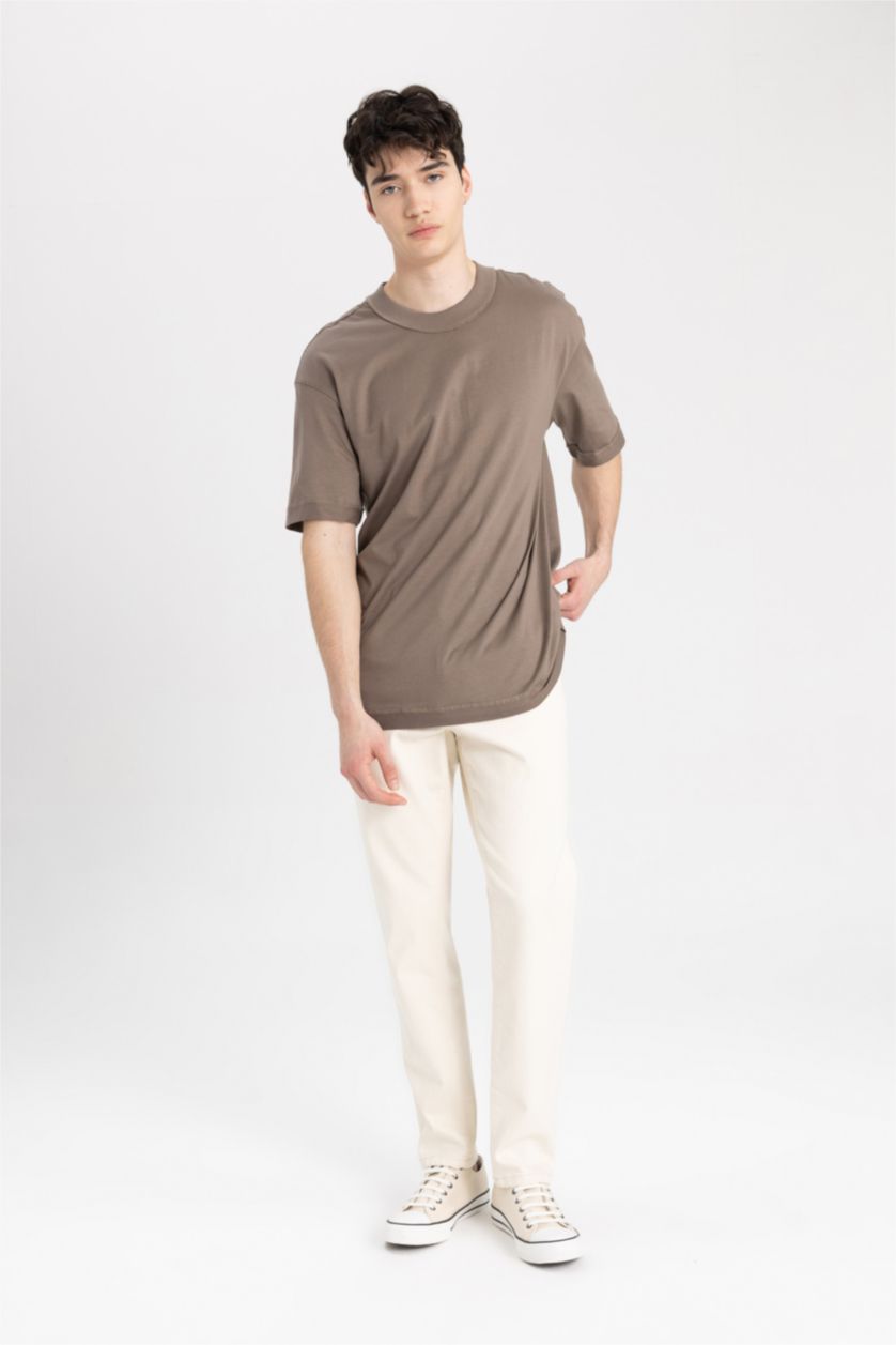 MAN Light Brown Boxy Fit Short Sleeve T-Shirt