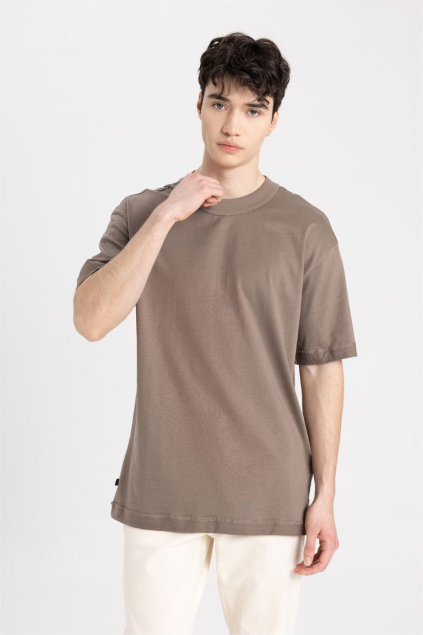 MAN Light Brown Boxy Fit Short Sleeve T-Shirt