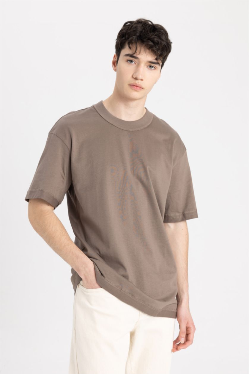 MAN Light Brown Boxy Fit Short Sleeve T-Shirt