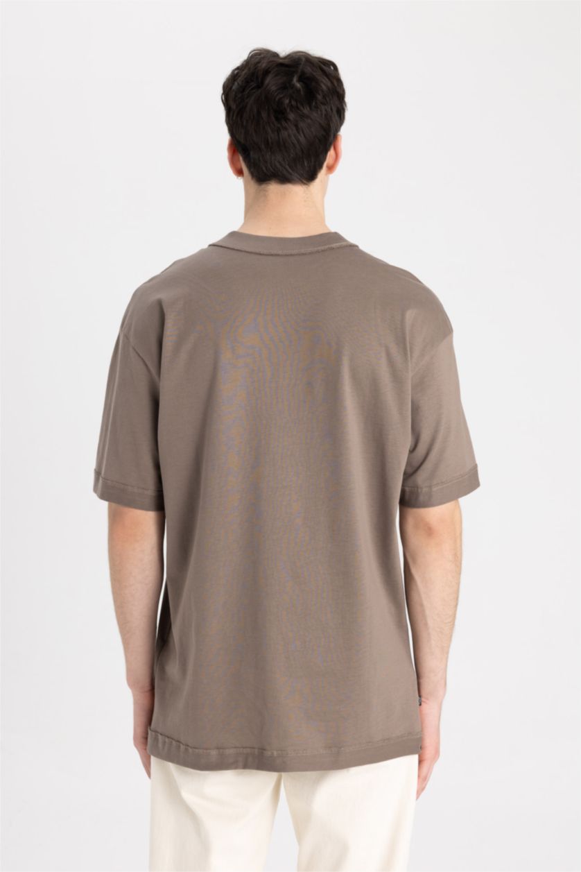 MAN Light Brown Boxy Fit Short Sleeve T-Shirt