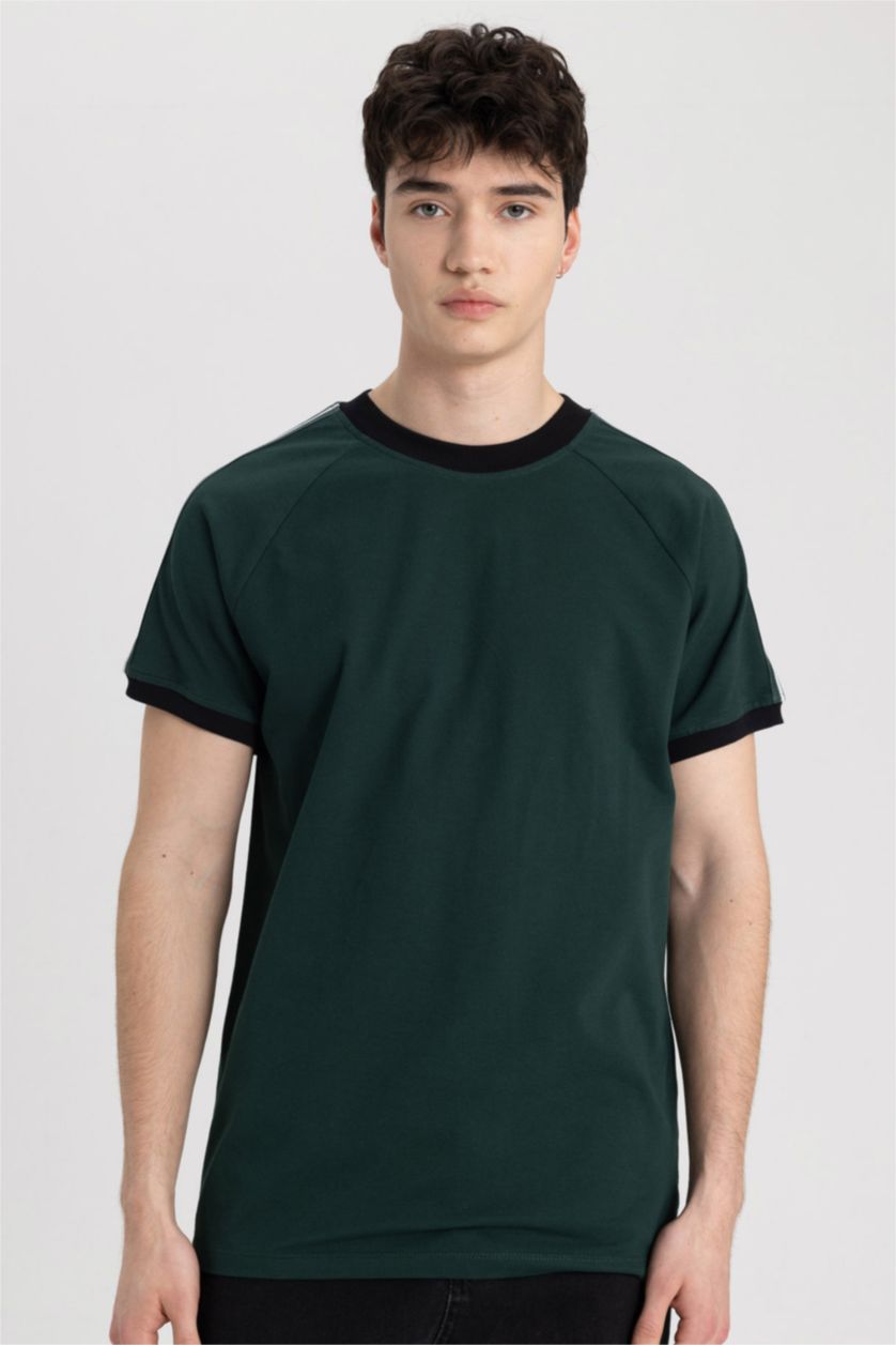 HOMME Vert Foncé T-Shirt coupe régulière Col Rond
