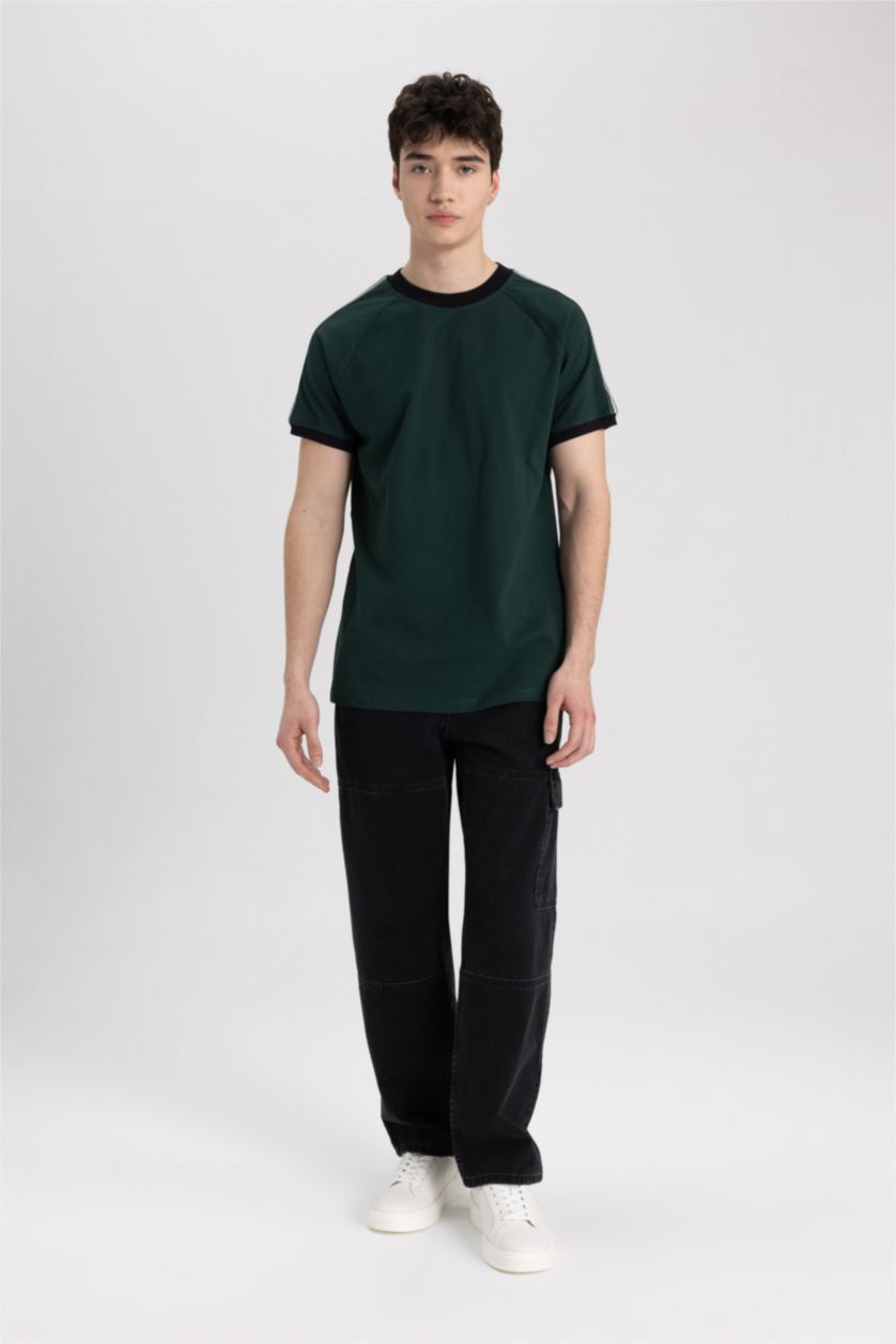 HOMME Vert Foncé T-Shirt coupe régulière Col Rond