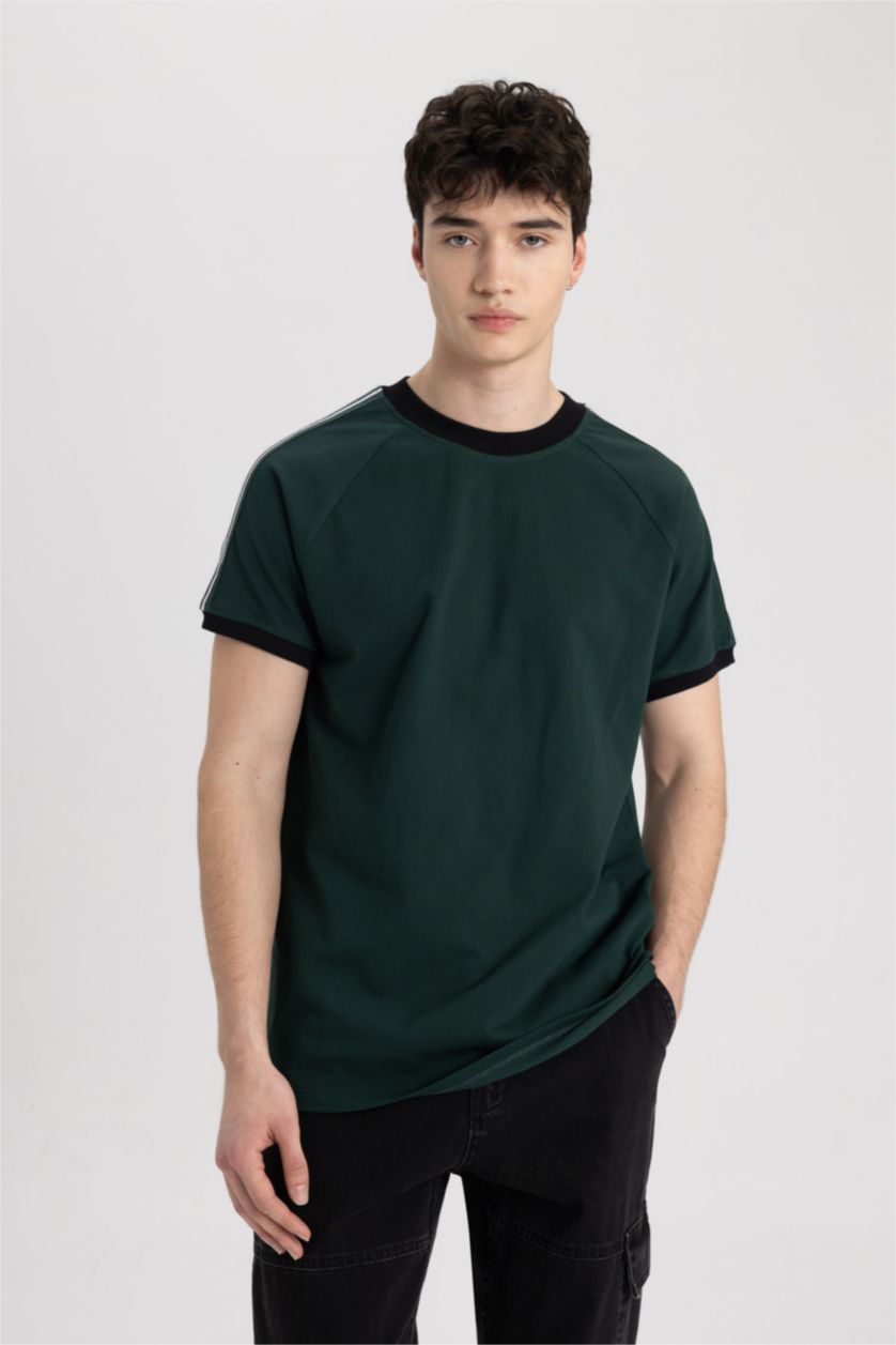 HOMME Vert Foncé T-Shirt coupe régulière Col Rond