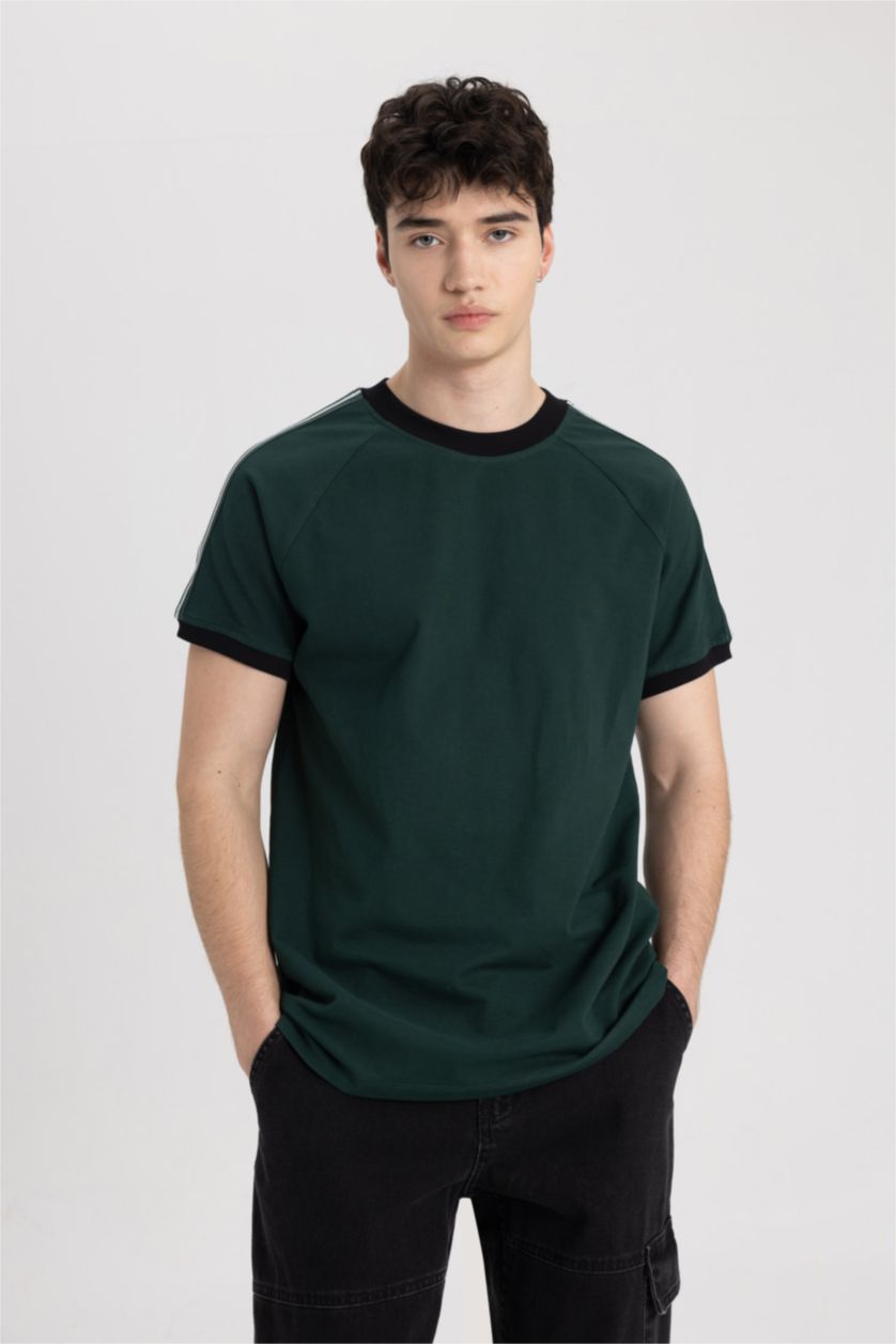 HOMME Vert Foncé T-Shirt coupe régulière Col Rond