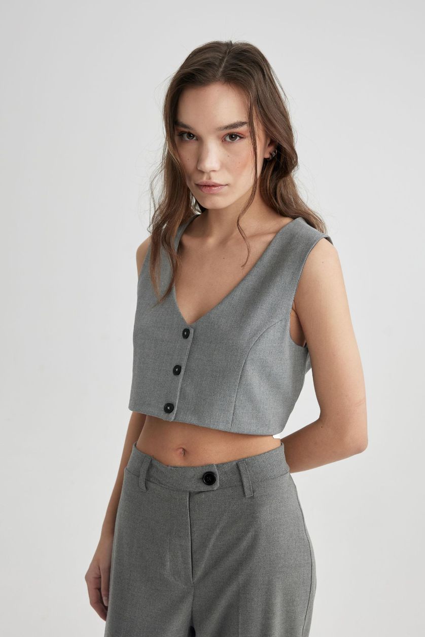 نساء ميلانج رمادي فاتح يلك بليزر كروب