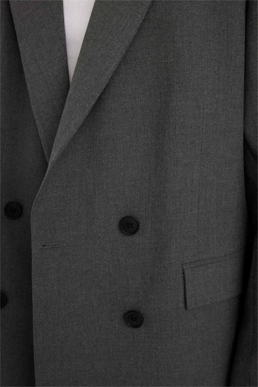 Kadın Antrasit Melanj Oversıze Blazer Ceket