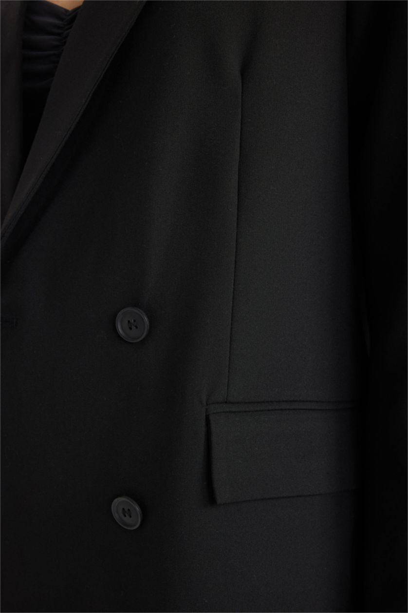 FEMME Noir Blazer Oversize à manches longues Col blazer