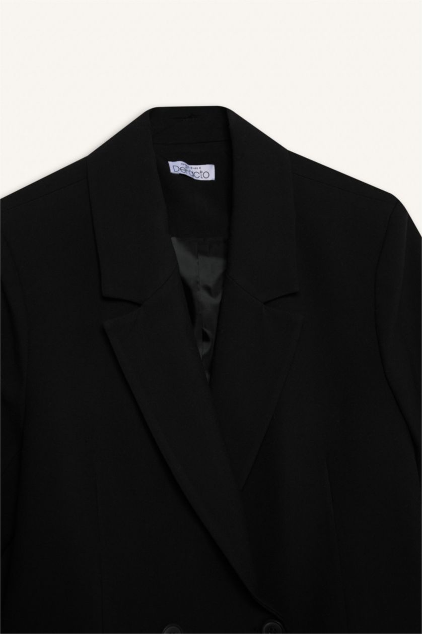 FEMME Noir Blazer Oversize à manches longues Col blazer