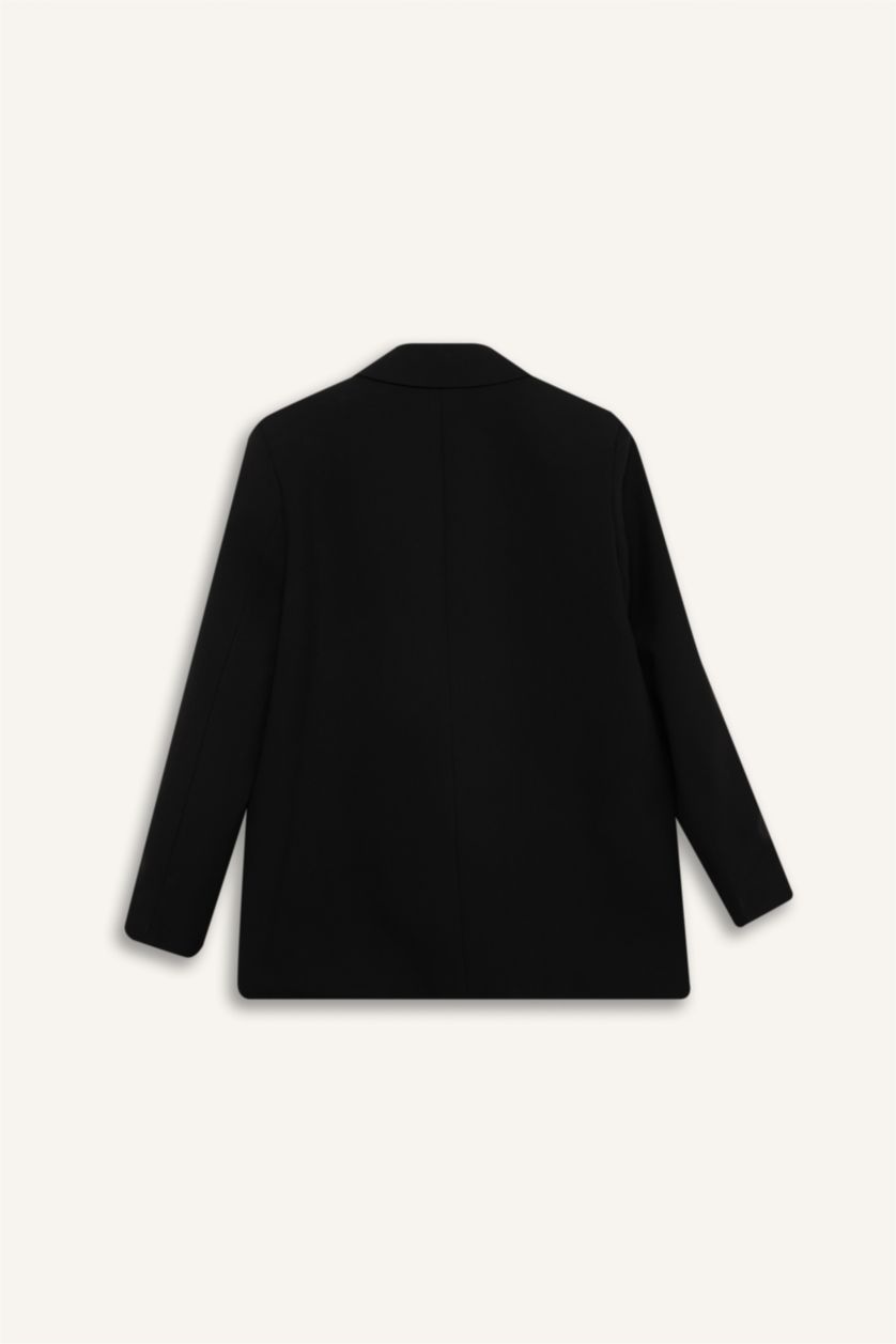 FEMME Noir Blazer Oversize à manches longues Col blazer
