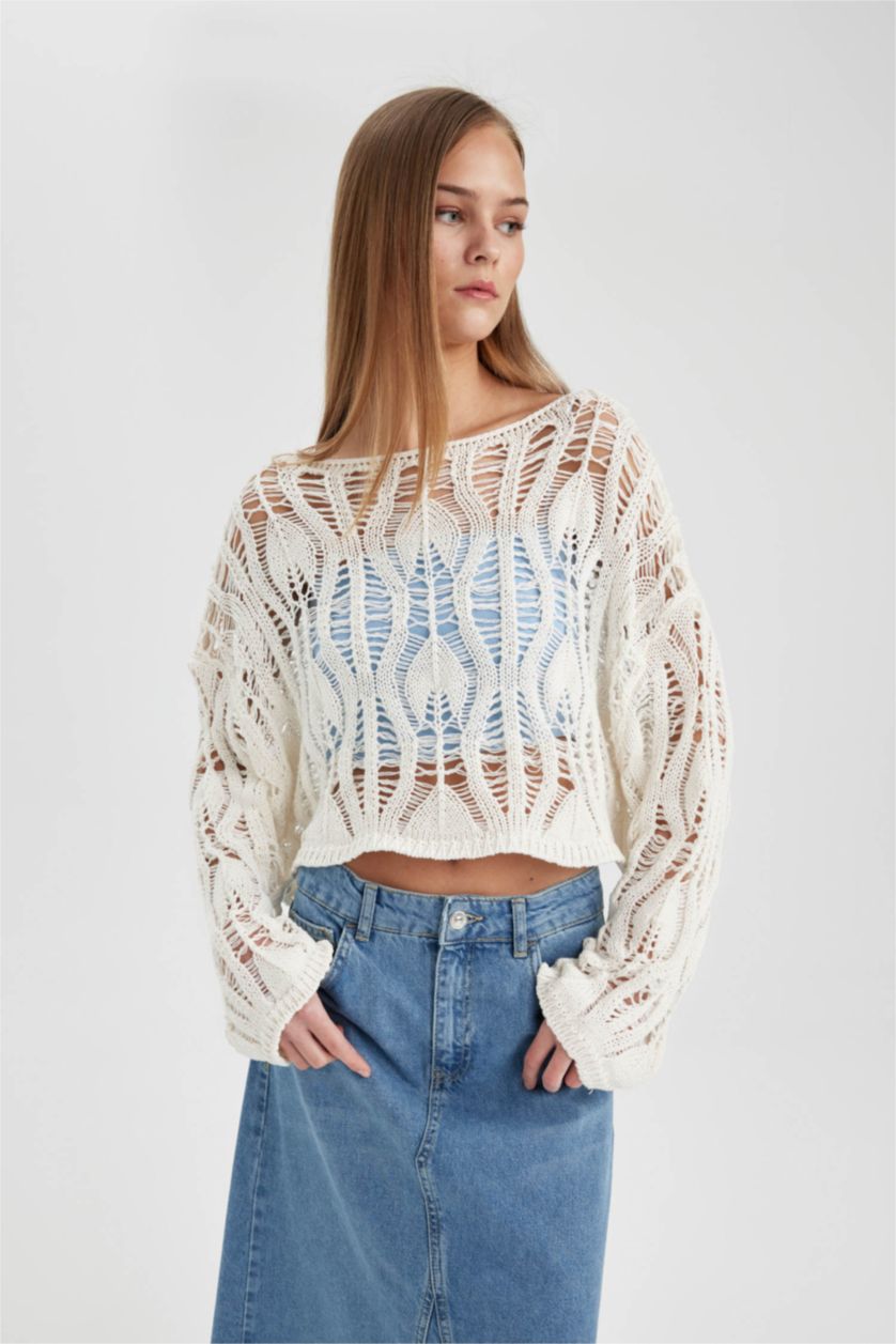 Әйелдерге экру Coool релакс пішімі бардо жаға Пулловер