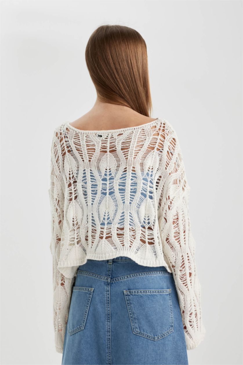 Әйелдерге экру Coool релакс пішімі бардо жаға Пулловер