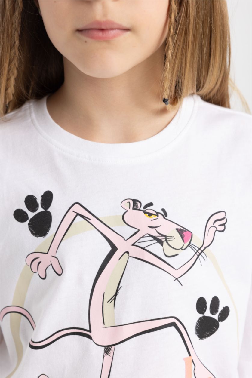 GIRLS & TEENS White Girl Pink Panther Oversize Fit Short Sleeve T-Shirt