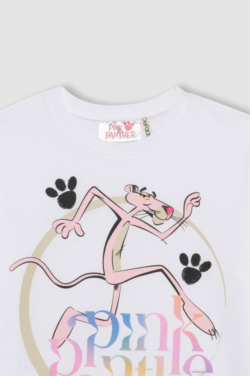 GIRLS & TEENS White Girl Pink Panther Oversize Fit Short Sleeve T-Shirt