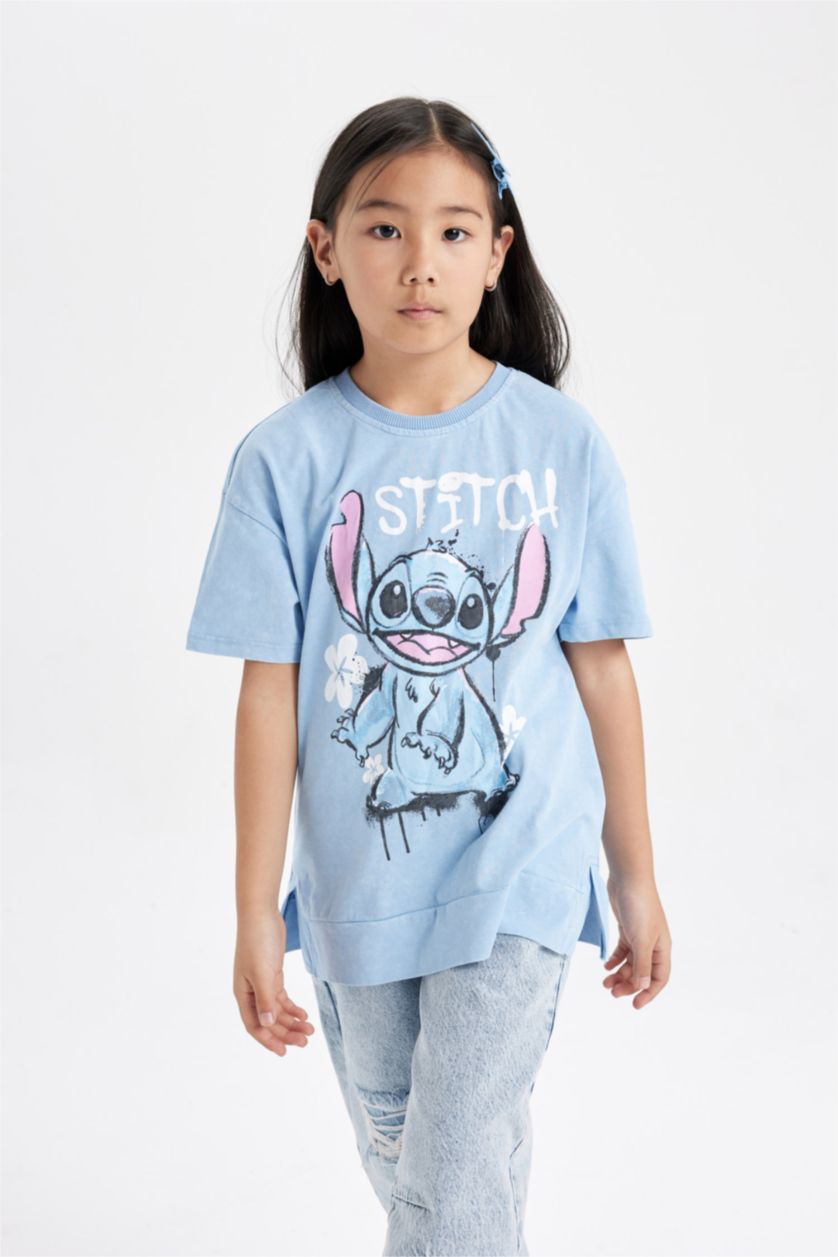 Girls & Teens Light Blue Girls Disney Lilo & Stitch Oversize Fit T-Shirt