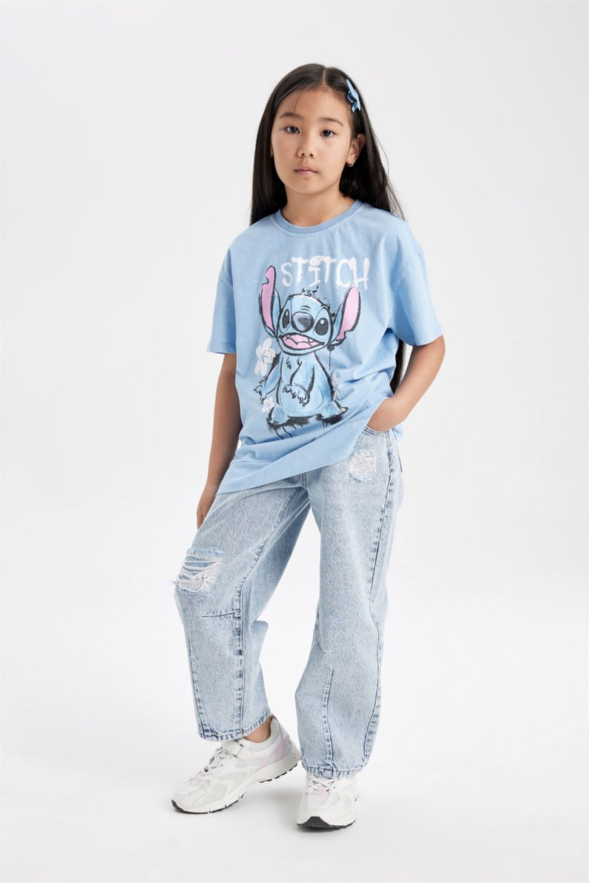 Girls & Teens Light Blue Girls Disney Lilo & Stitch Oversize Fit T-Shirt