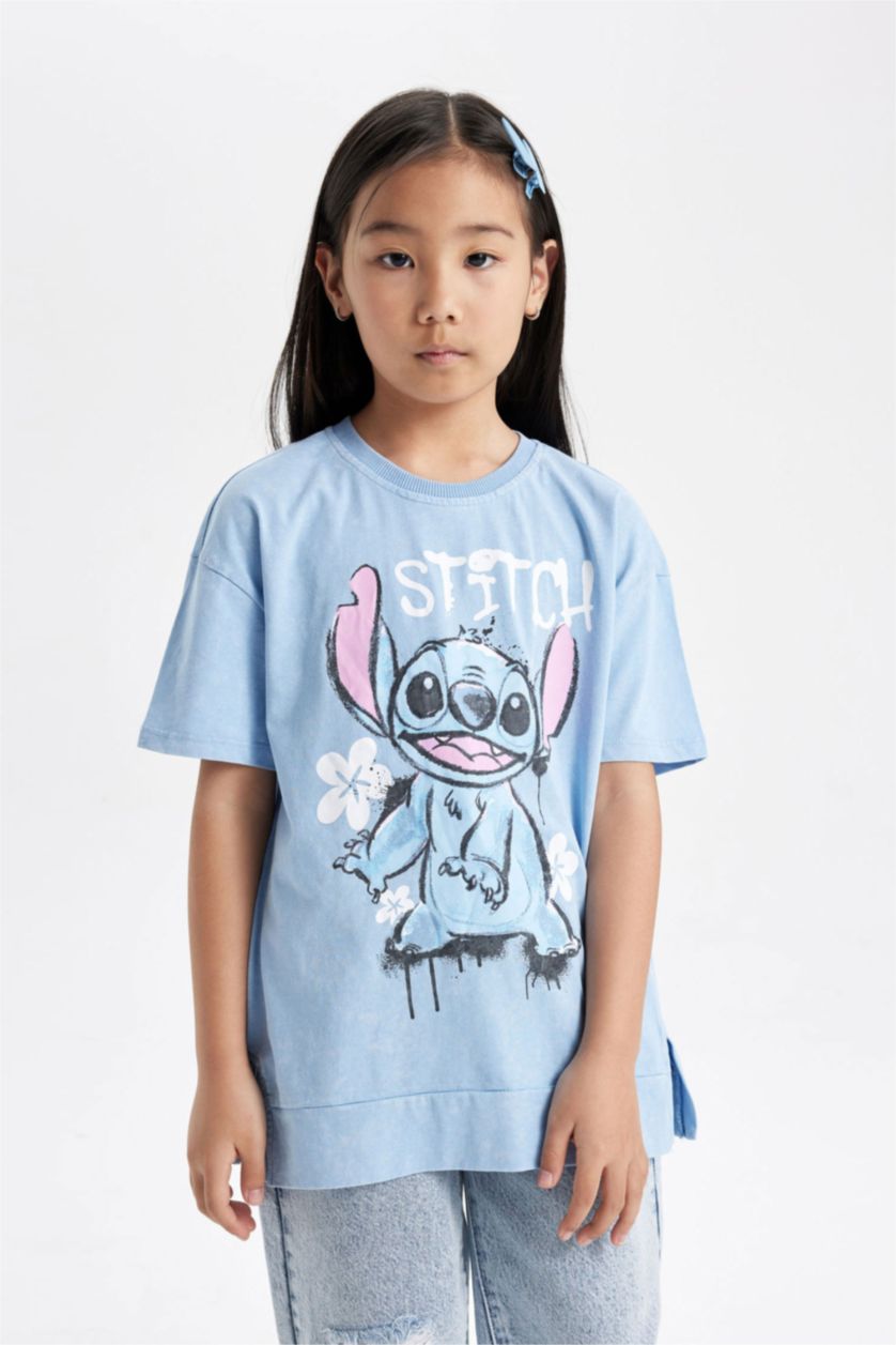Girls & Teens Light Blue Girls Disney Lilo & Stitch Oversize Fit T-Shirt