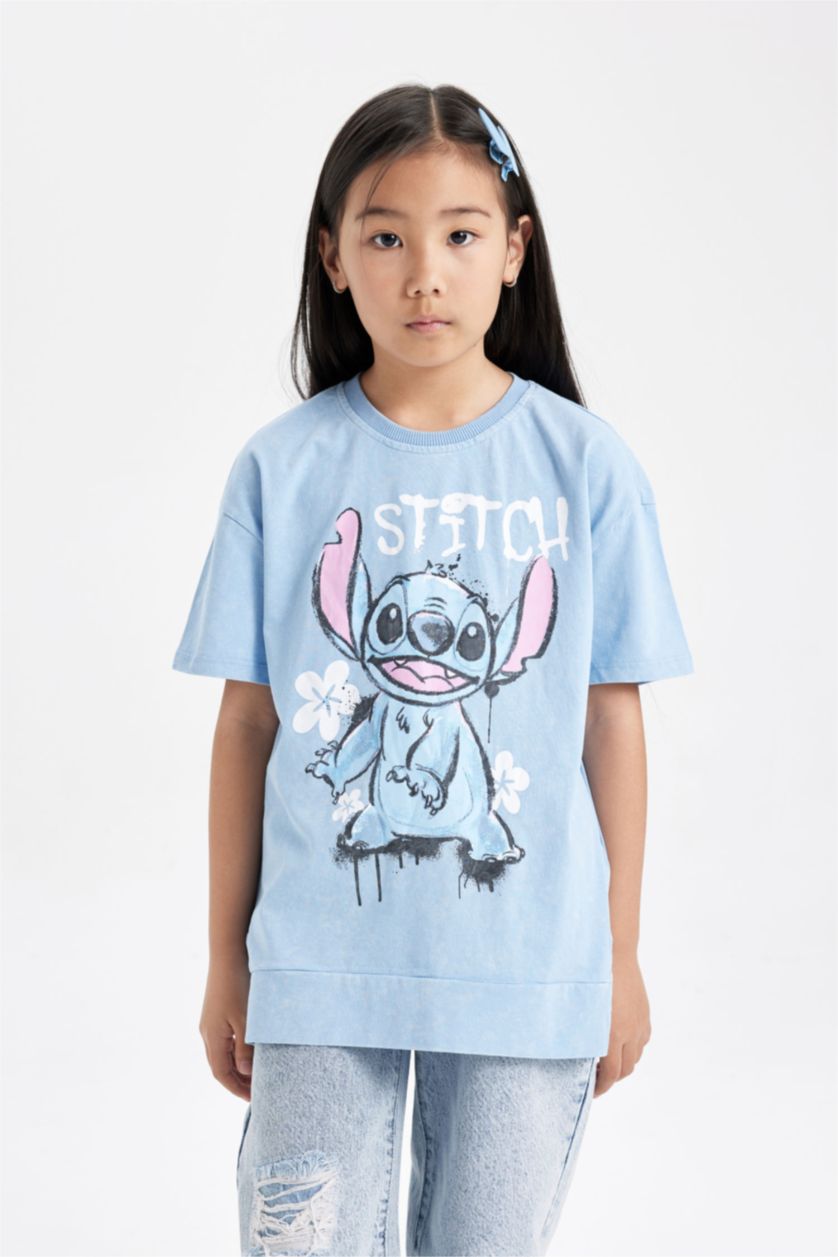 Girls & Teens Light Blue Girls Disney Lilo & Stitch Oversize Fit T-Shirt