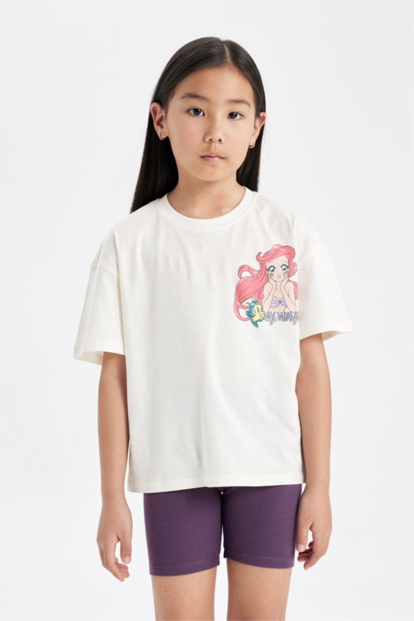 Girls & Teens Ecru Girls Disney Princess Relax Fit Short Sleeve T-Shirt