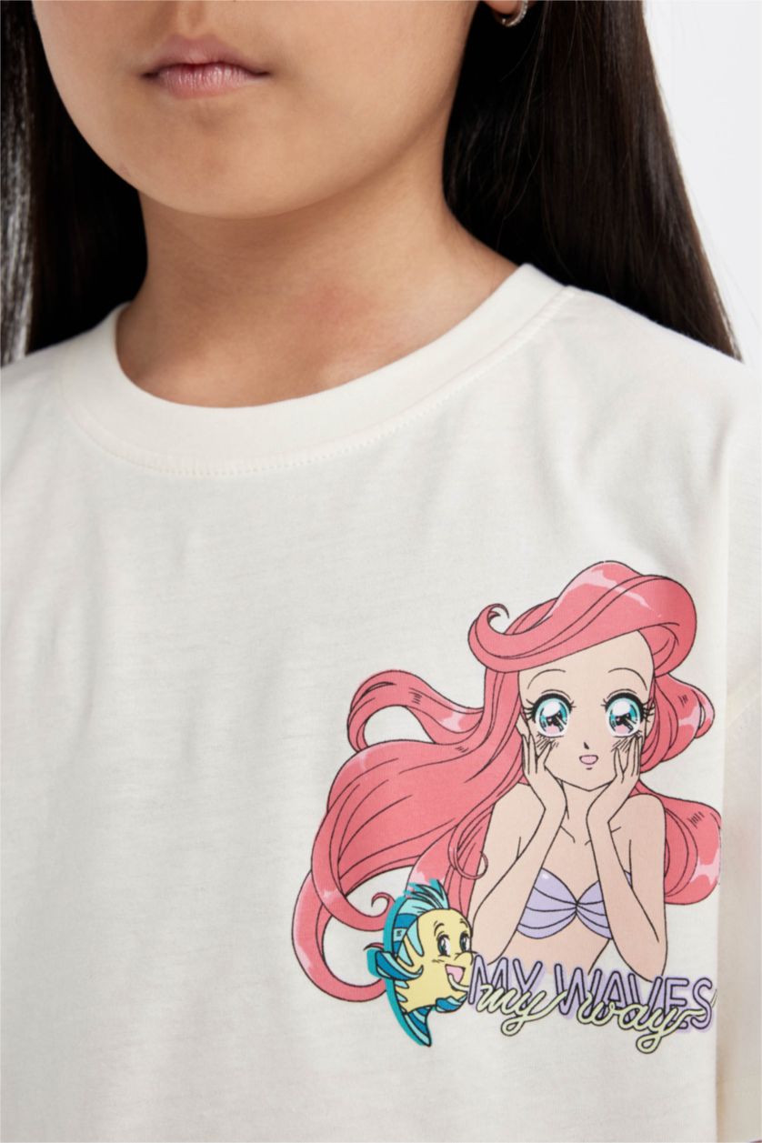 Girls & Teens Ecru Girls Disney Princess Relax Fit Short Sleeve T-Shirt