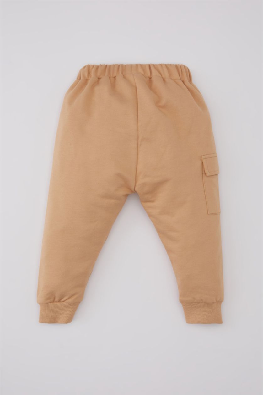 BÉBÉ GARÇON Beige Pantalon de Jogging Cargo avec Poches et imprimé Pour Bébé Garçon