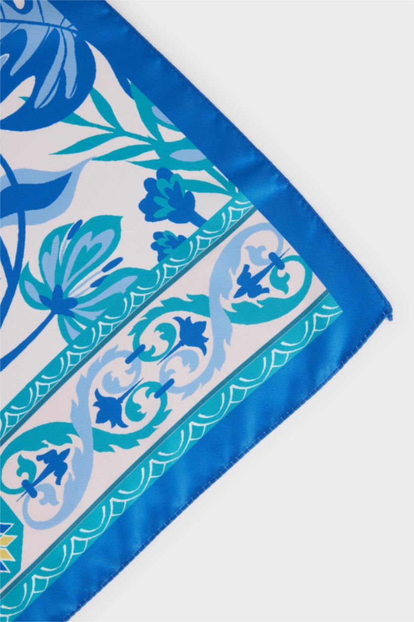 Kadın Açık Mavi Kadın Etnik Desenli Fular