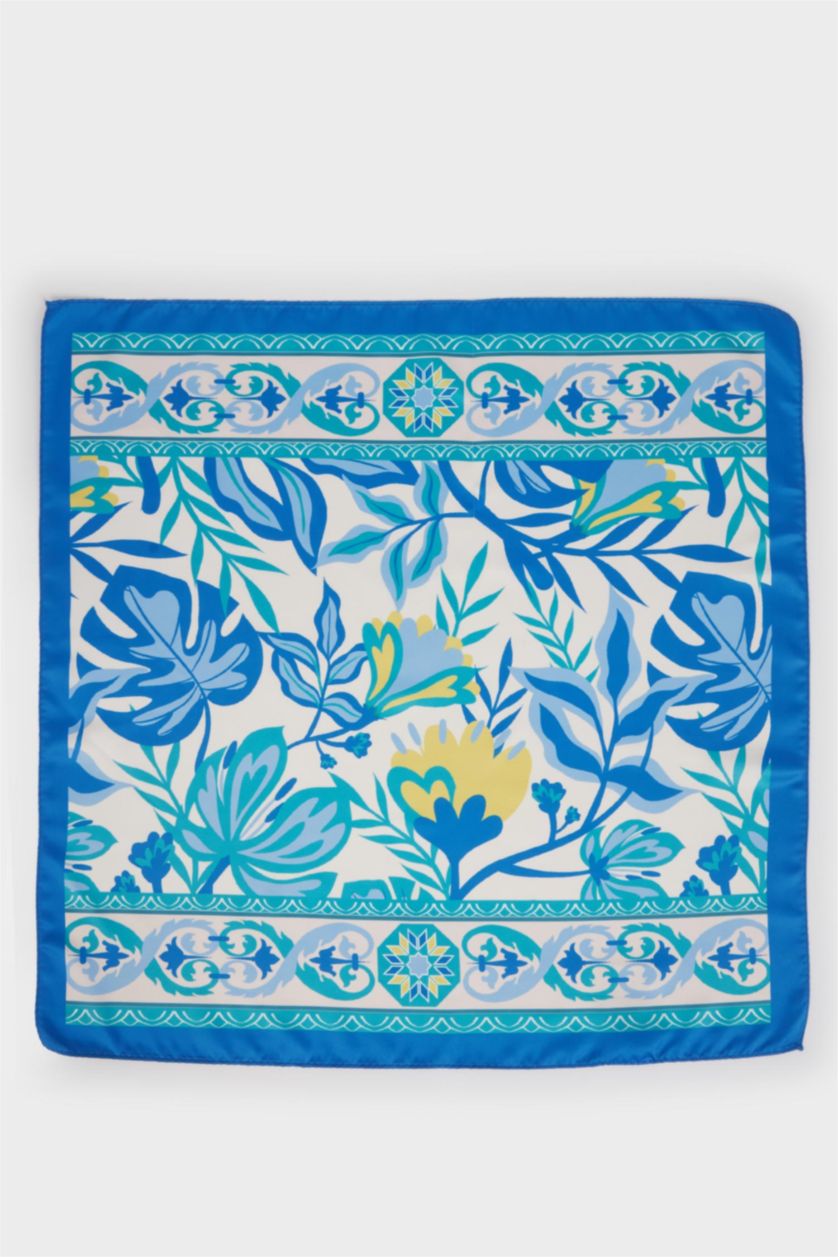 Kadın Açık Mavi Kadın Etnik Desenli Fular