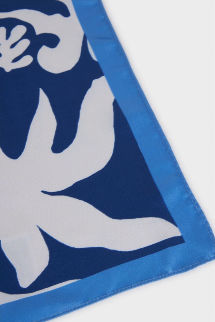 WOMAN Blue Woman Printed Foulard