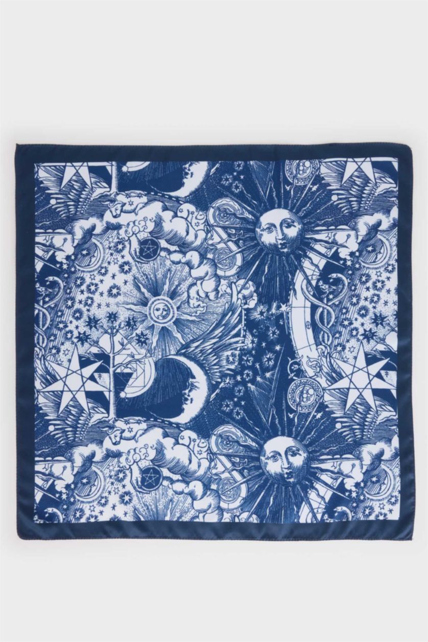 نساء أزرق فولار نسائي منقوش