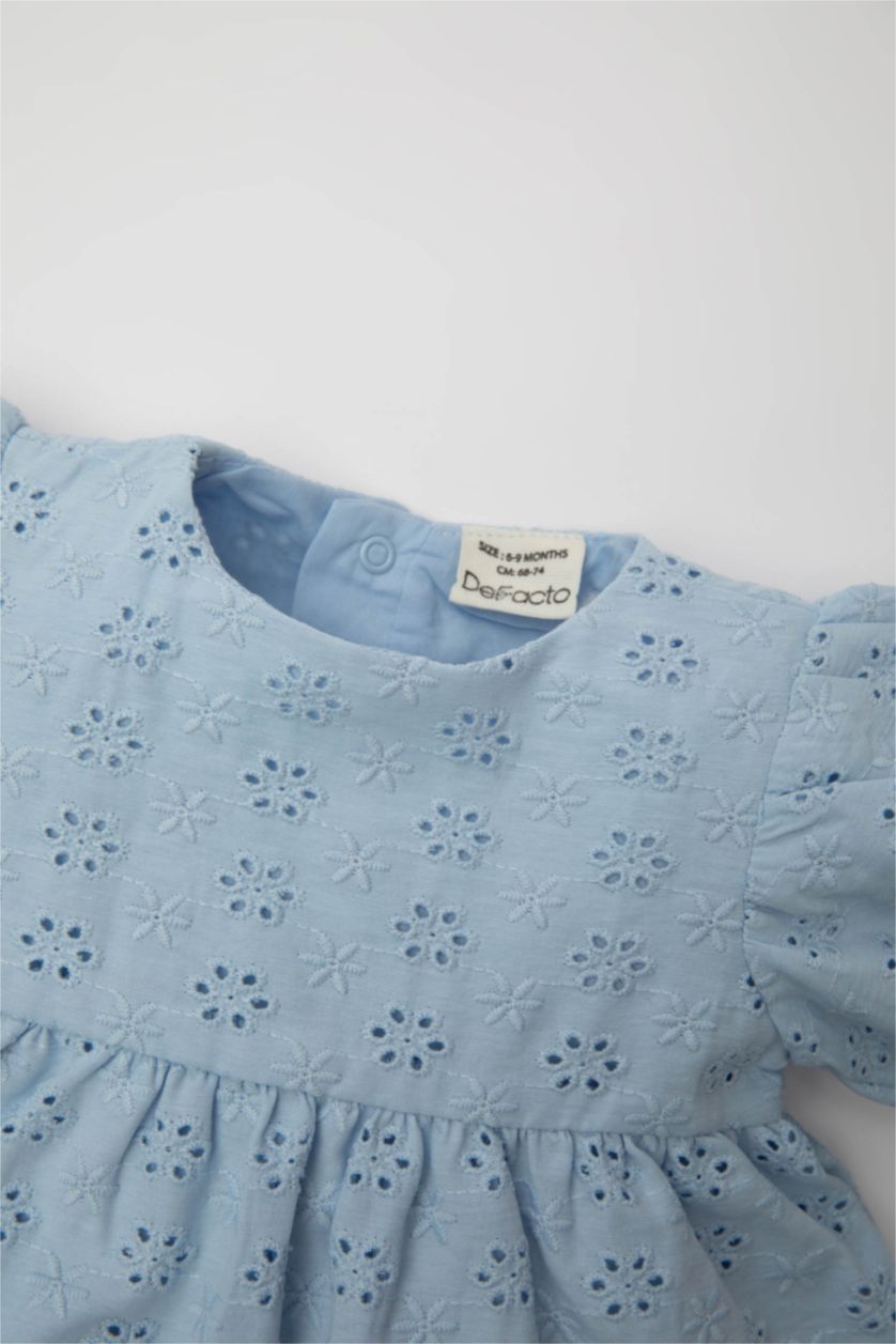 BABY GIRL Light Blue Baby Girl Embroidery Dress and Panty 2 Piece Set