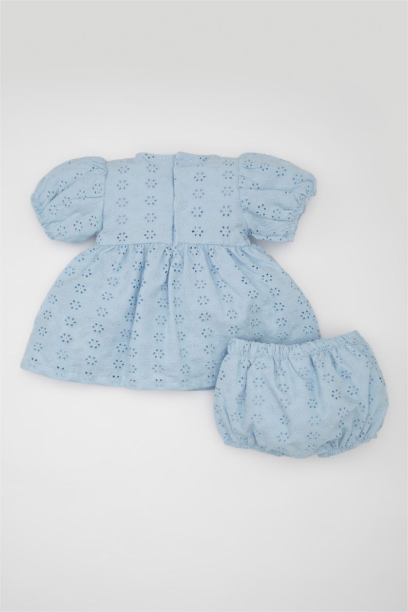 BABY GIRL Light Blue Baby Girl Embroidery Dress and Panty 2 Piece Set