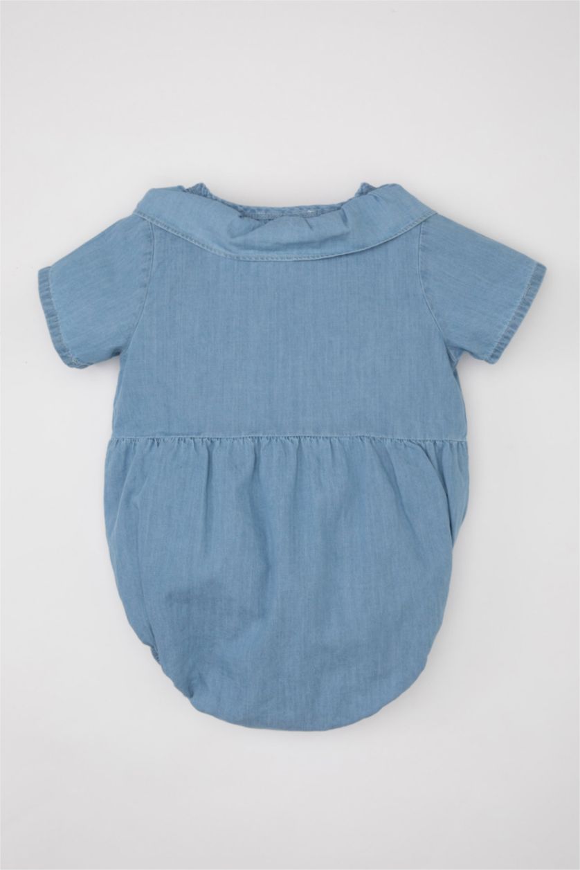 طفلة صغيرة أزرق فاتح طقم بيبي بناتي حديثي الولادة شرابات وجمبسوت جينز - قطعتين