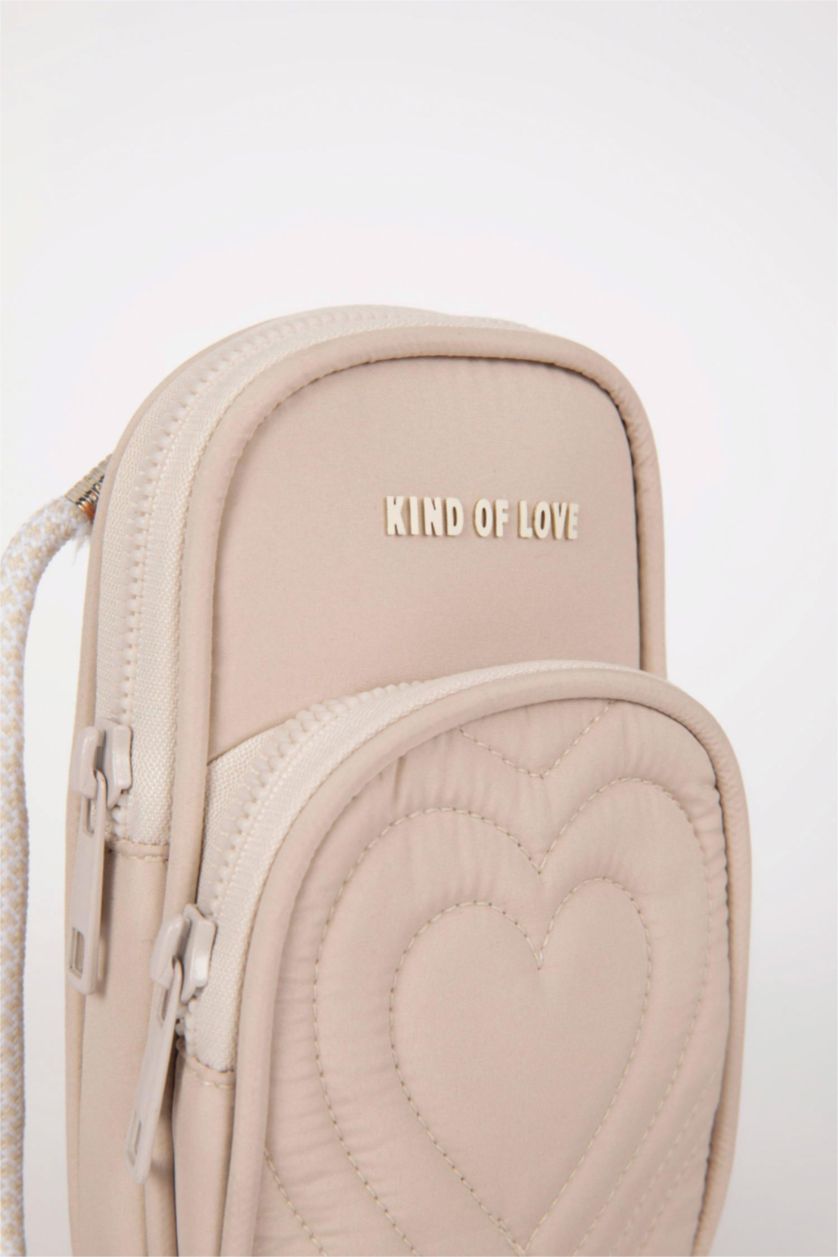 FILLES Beige Sac de téléphone en toile pour Fille