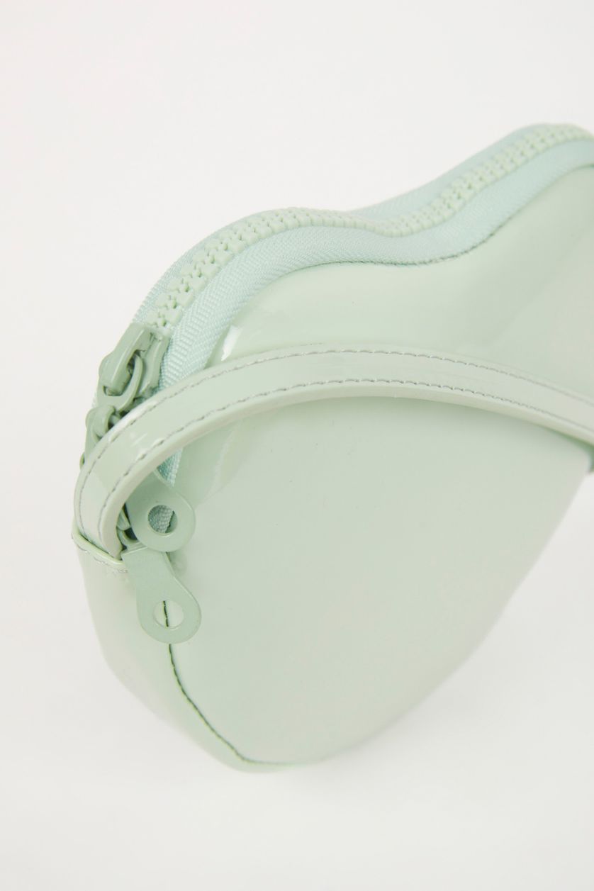 GIRLS & TEENS Mint Girl Shiny Faux Leather Heart Patterned Handbag