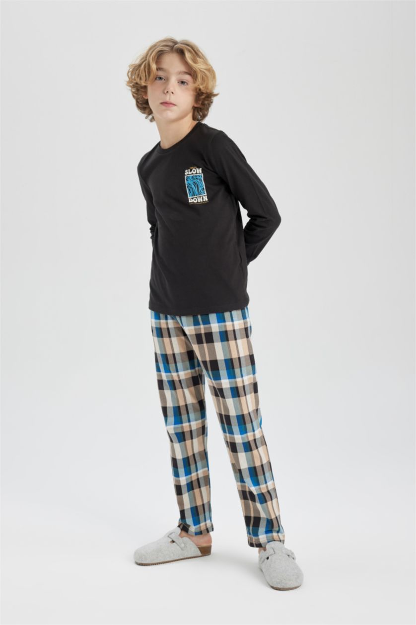 BOYS & TEENS Anthracite Boy Regular Fit 2 Piece Pajama Set
