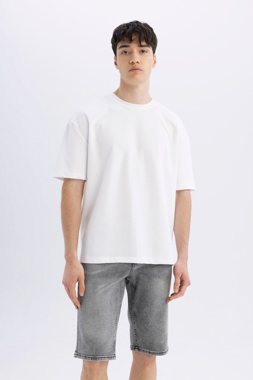 رجالي رمادي شورت جينز سليم فيت