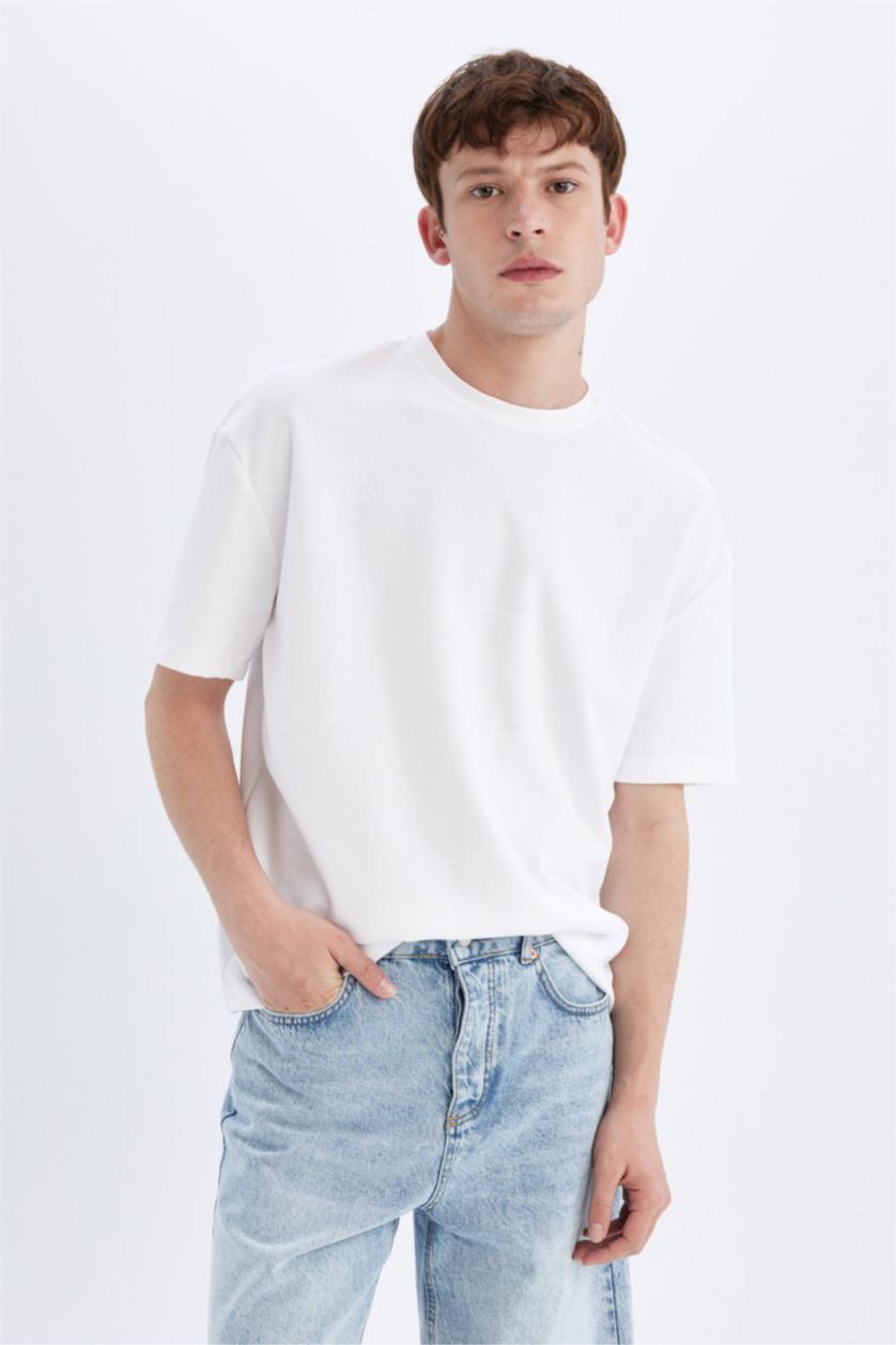 رجال أزرق فاتح شورت جينز قصة فضفاضة