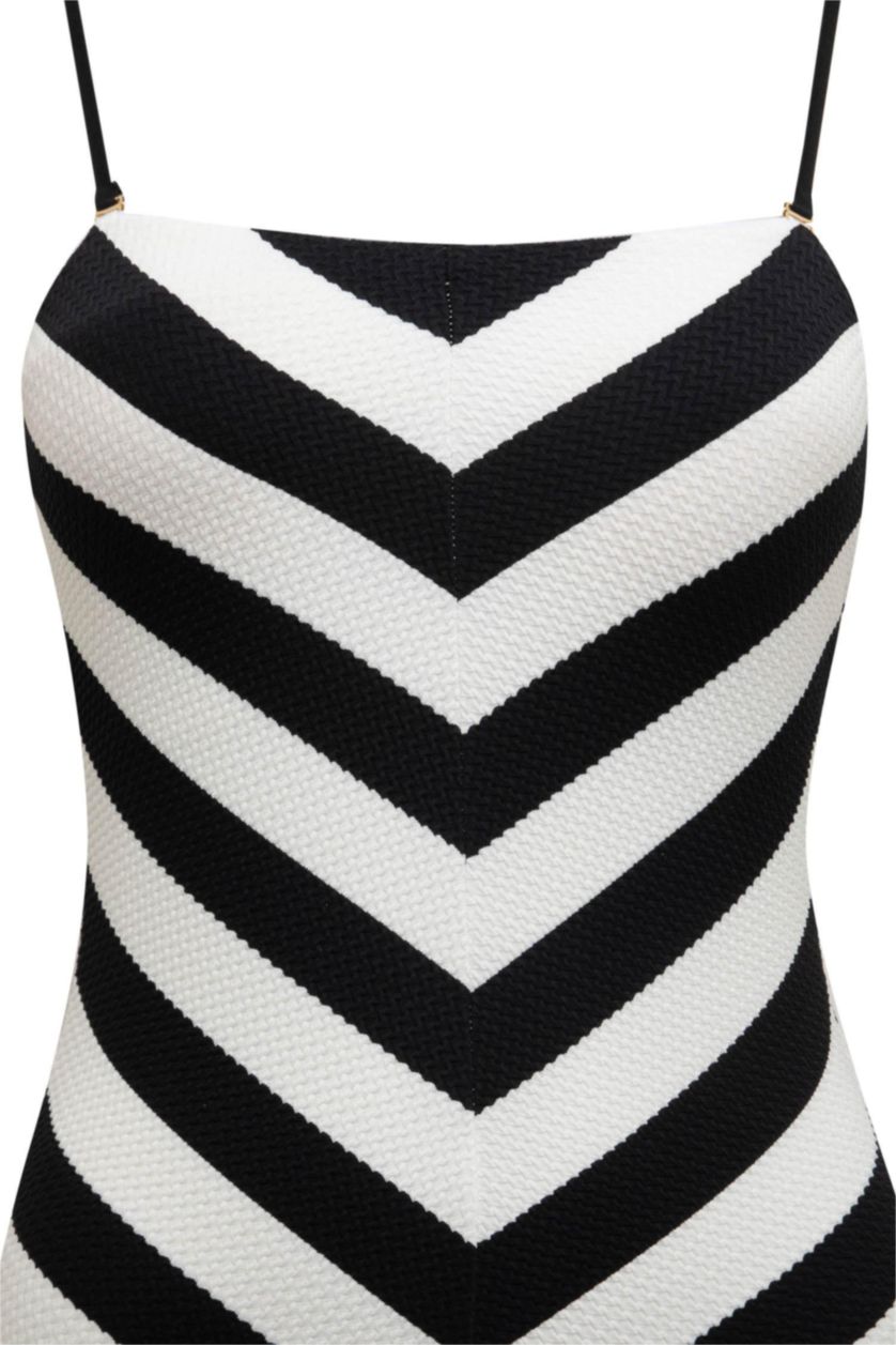 Kadın Siyah Regular Fit Çizgili Mayo-Fall in Love