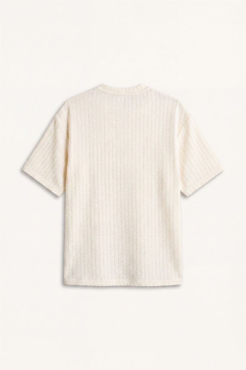 رجال بيج فاتح Boxy Fit Short Sleeve T-Shirt