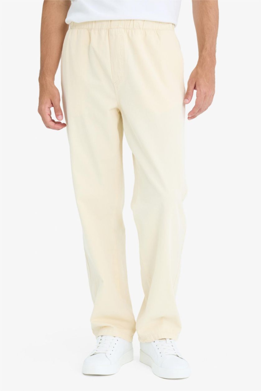 MAN Beige Wide Leg Trousers