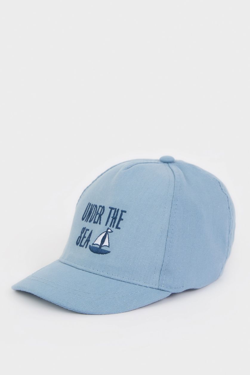 مولود ذكر اللون الملكي قبعة كاسكيت أولاد مطبوعة من مزيج الكتان