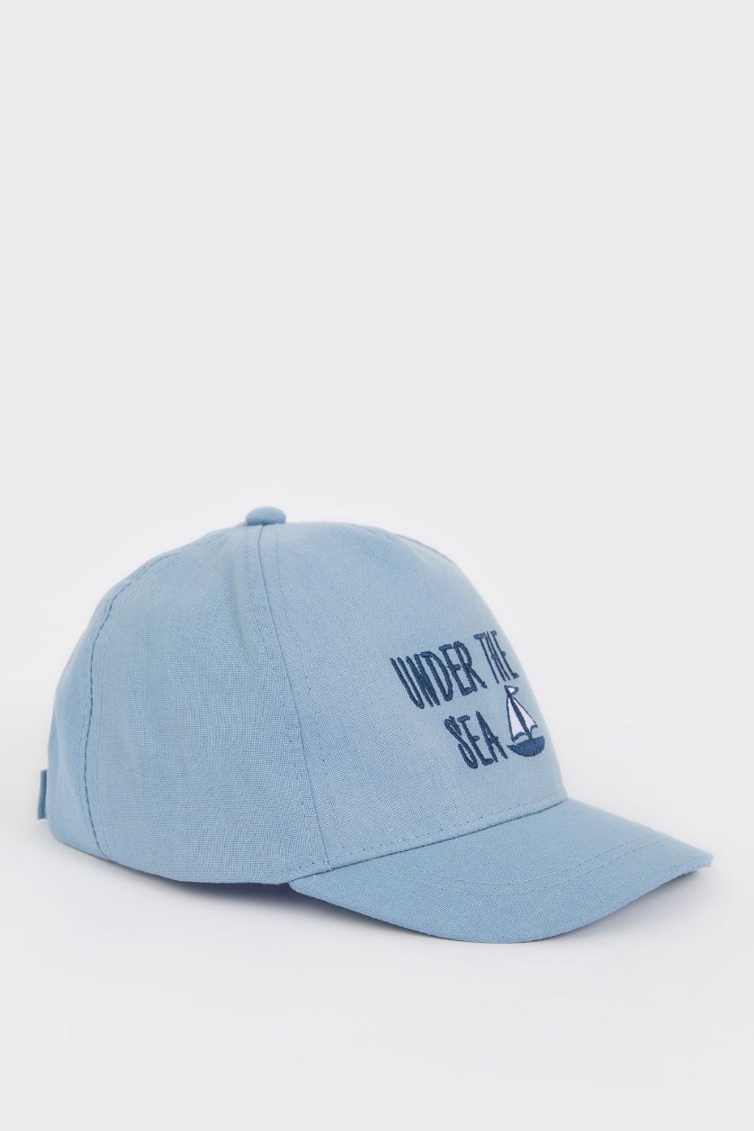 مولود ذكر اللون الملكي قبعة كاسكيت أولاد مطبوعة من مزيج الكتان