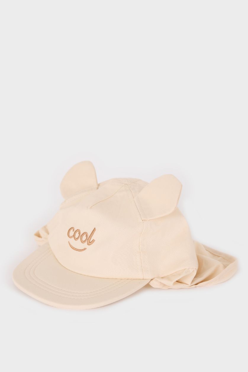 BABY BOY Stone Boy Baby Embroidered Neck Protected Cotton Cap