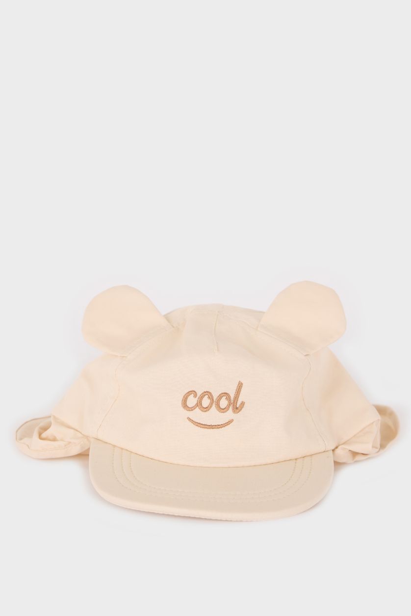 BABY BOY Stone Boy Baby Embroidered Neck Protected Cotton Cap