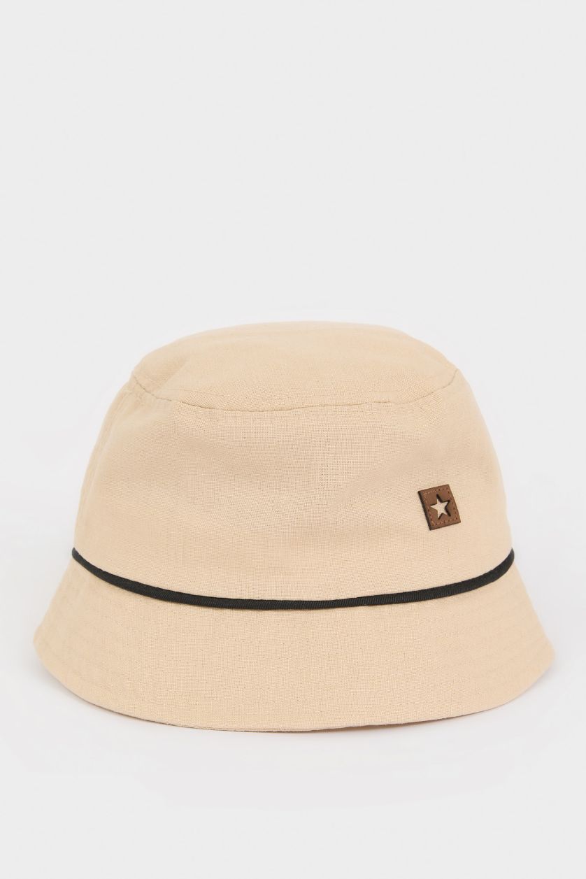 مولود ذكر اللون الحجري قبعة أولاد باتكيت من مزيج الكتان