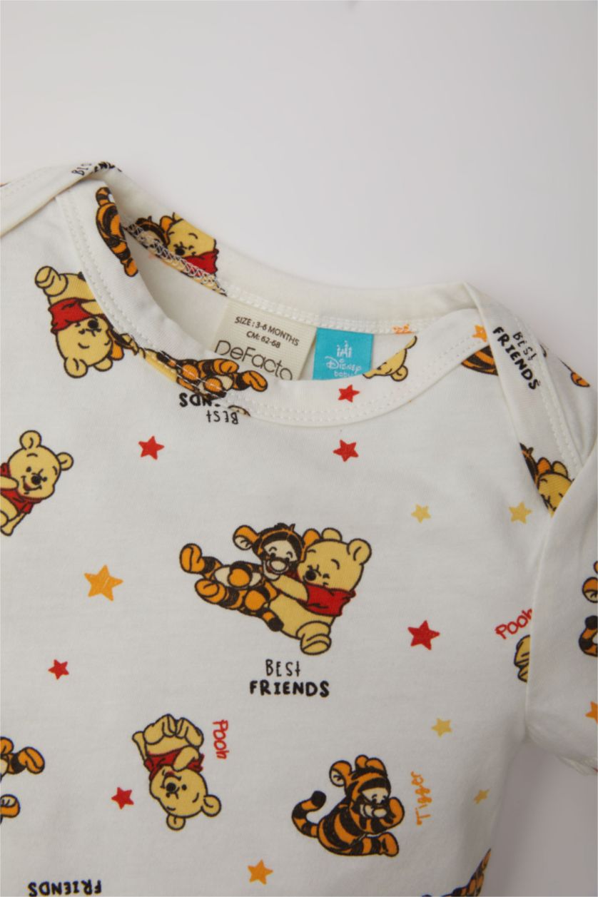 BABY GIRL Ecru Baby Boy Newborn Disney Winnie The Pooh Cotton Jumpsuit