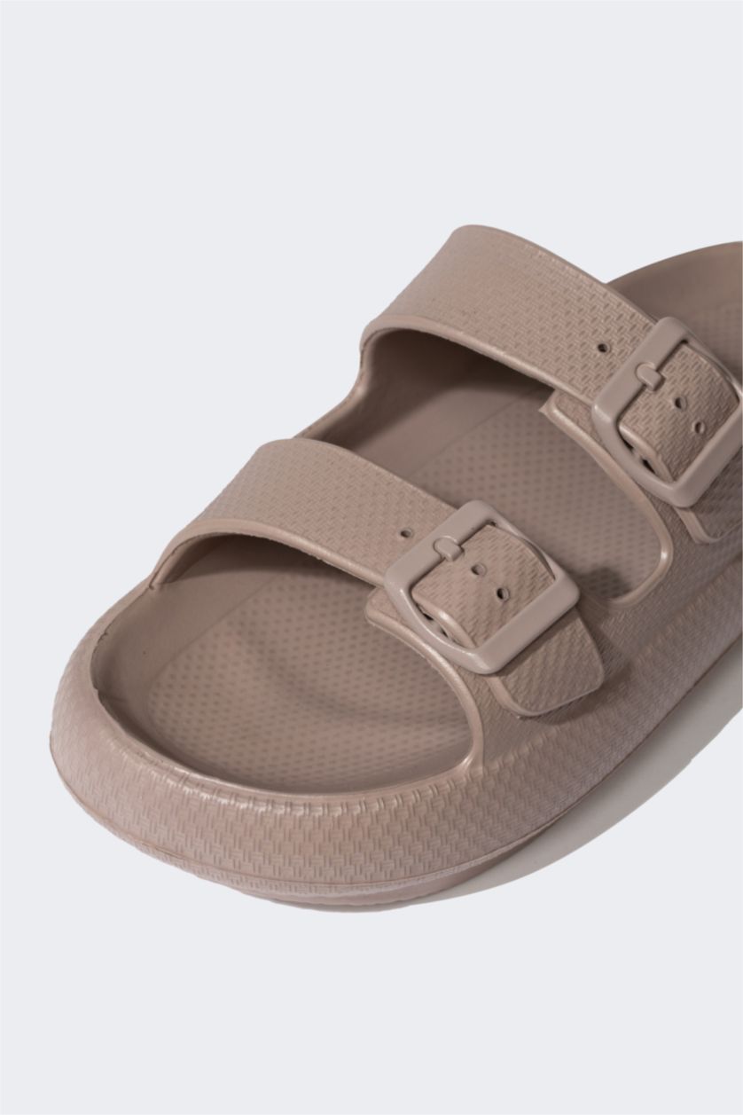 Erkek Çocuk - Genç Erkek Bej Erkek Çocuk Yüksek Taban Çift Bantlı Eva Terlik