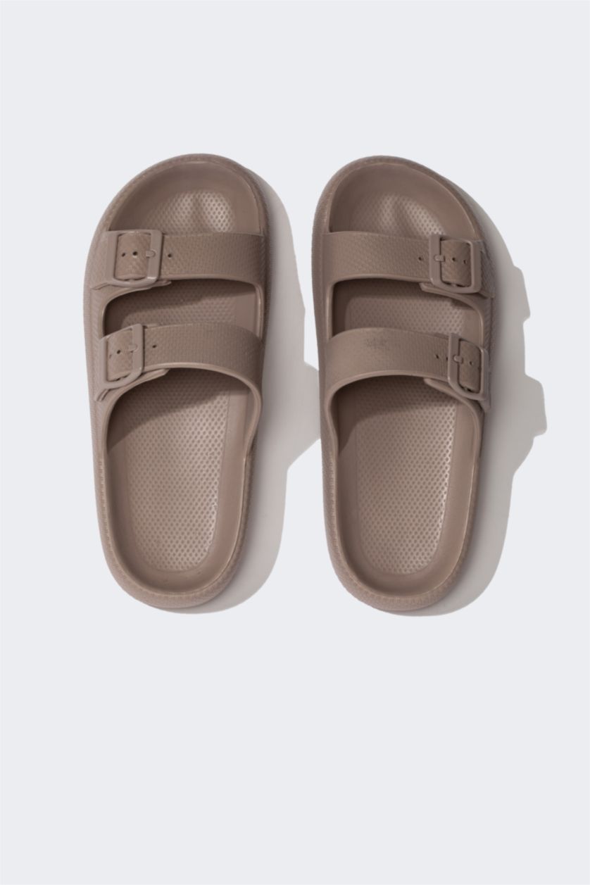 Erkek Çocuk - Genç Erkek Bej Erkek Çocuk Yüksek Taban Çift Bantlı Eva Terlik