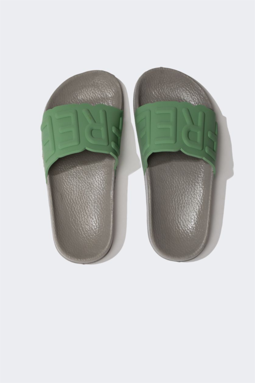 BOYS & TEENS Light Green Boy Flat Sole Single Strap Slippers